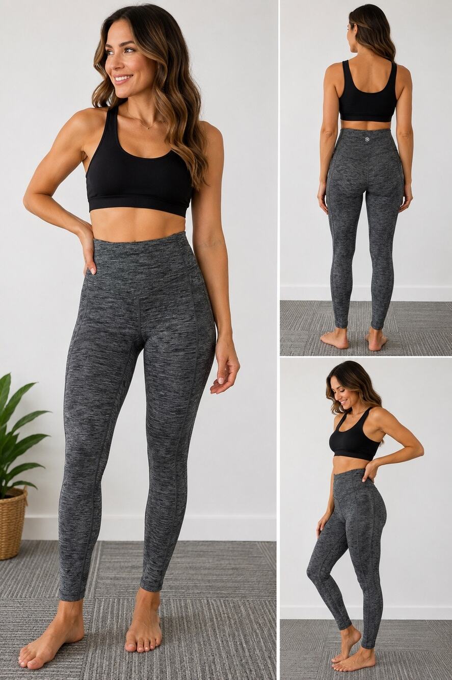 GAIAM Gray Space Dye High Rise Yoga Leggings Womens Small Athletic Workout Pants